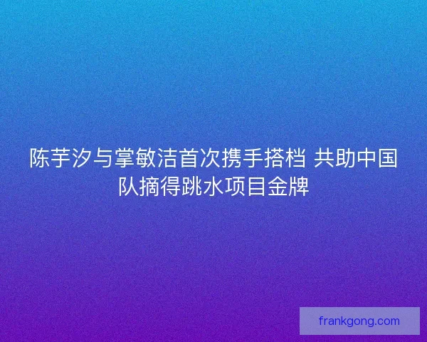 陈芋汐与掌敏洁首次携手搭档 共助中国队摘得跳水项目金牌